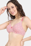 Rosaline Padded Non Wired 3/4th Coverage T-Shirt Bra - Powder Pink — thumbnail 3